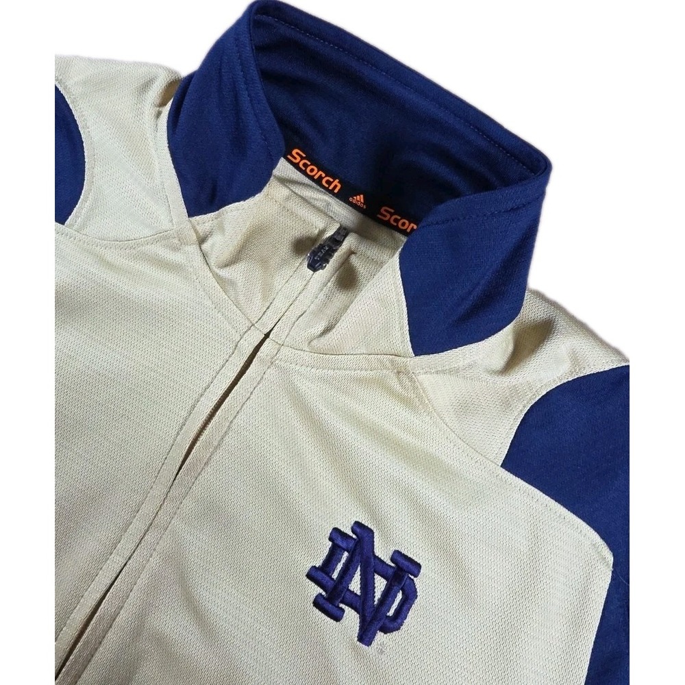 Adidas ClimaLite Scorch Women Small Notre Dame Jacket Full Zip Blue Gold ND Logo